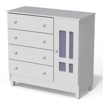Cômoda Infantil Ariel com Porta Branco Brilho - Carolina Cômoda Infantil Ariel com Porta Branco Brilho - Carolina