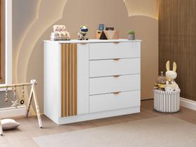 Cômoda Infantil Ayla Branca com Amadeirado _ Phoenix Baby