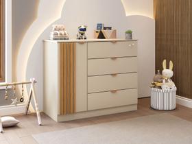 Cômoda Infantil Ayla Off White com Amadeirado _ Phoenix Baby