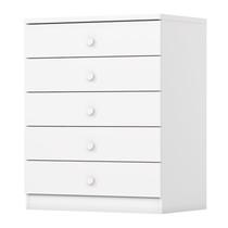 Cômoda Infantil Bala de Menta 5 Gavetas Branco