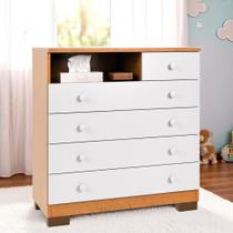 Cômoda Infantil Bebê Amora 5 Gavetas Com Pés Cômoda Infantil Bebê Amora 5 Gavetas Com Pés