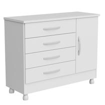 Cômoda Infantil Bebê Sapateira 1 Porta 4 Gavetas Sonho Com Colchão Trocador Impermeavel Macio Seguro Pes com Regulagem de Altura