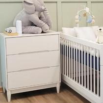 Cômoda Infantil Branca de Mdf 3 Gavetas Linha Tomi Quater