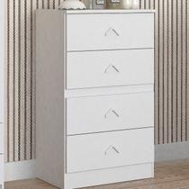 Cômoda Infantil Cairo 4 Gavetas Flex Branco/Rosa Brilho - Atualle Móveis