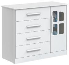 Cômoda Infantil Charlô 1 Porta 4 Gavetas - Móveis Peroba Cômoda Infantil Charlô 1 Porta 4 Gavetas - Móveis Peroba
