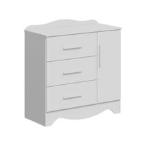 Cômoda Infantil Clara 1 Porta Lisa Plus Branco Brilho