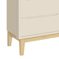 Cômoda Infantil Classic 6 Gavetas com Pés Madeira Natural - Reller Móveis