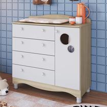 Cômoda Infantil com 4 Gavetas e 1 Porta ENC003 Linha Encanto Completa Móveis Cômoda Infantil com 4 Gavetas e 1 Porta ENC003 Linha Encanto Completa Móveis