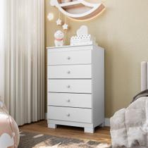 Cômoda Infantil Com 5 Gavetas Baby Kid's I01 Branco Incorplac