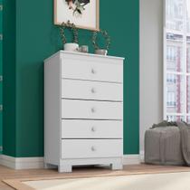 Cômoda Infantil Com 5 Gavetas Baby Kid's I01 Branco Incorplac