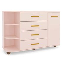 Cômoda Infantil com Cantoneira e 4 Gavetas 100% Mdf New Lorena Rosê - Phoenix
