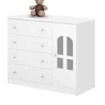 Cômoda Infantil Com Gavetas Porta E Prateleira Alvin
