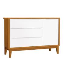Cômoda Infantil com Porta e 3 Gavetas Classic com Pés Amadeirado - Reller Móveis Cômoda Infantil com Porta e 3 Gavetas Classic com Pés Amadeirado - Reller Móveis