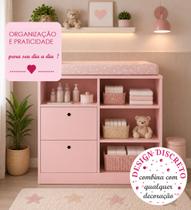 Cômoda Infantil Com Trocador E Nichos Organizador Bebê MDP Cômoda Infantil Com Trocador E Nichos Organizador Bebê MDP