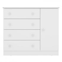 Cômoda Infantil Doce Sonho com 1 Porta e 4 Gavetas Qmovi