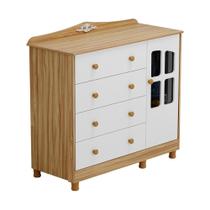 Cômoda Infantil Elô New 1 Porta com Janela e 4 Gavetas - Móveis Peroba Cômoda Infantil Elô New 1 Porta com Janela e 4 Gavetas - Móveis Peroba