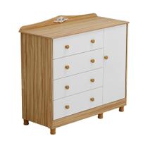 Cômoda Infantil Elô New 1 Porta e 4 Gavetas - Móveis Peroba Cômoda Infantil Elô New 1 Porta e 4 Gavetas - Móveis Peroba