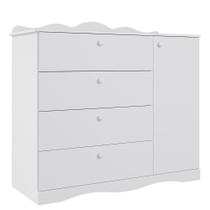 Cômoda Infantil Encanto 1 Porta e 4 Gavetas - Permóbili Baby Cômoda Infantil Encanto 1 Porta e 4 Gavetas - Permóbili Baby