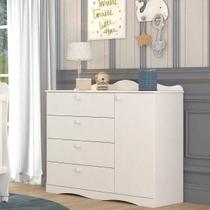 Cômoda Infantil Encanto com 4 Gavetas - Branco Cômoda Infantil Encanto com 4 Gavetas - Branco
