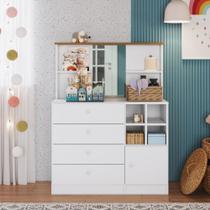 Cômoda infantil Espelho 1 Porta 4 Gavetas Amore Meu Fofinho Art in Moveis