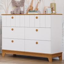 Cômoda Infantil Estilo Retrô 6 Gavetas 100% MDF