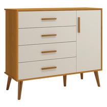 Cômoda Infantil Isis 1 Porta e 4 Gavetas Areia/Savana - Reller Móveis