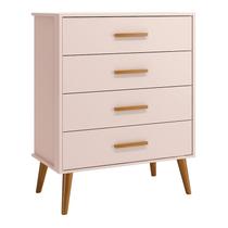 Cômoda Infantil Isis 4 Gavetas Rosa - Reller Móveis