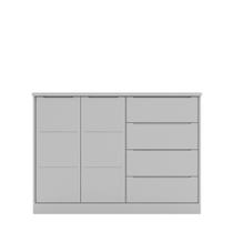 Cômoda Infantil Jade 130cm 100% MDF Cinza Semi Brilho - sallar home Cômoda Infantil Jade 130cm 100% MDF Cinza Semi Brilho - sallar home