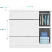 Cômoda Infantil Lívia 1 Porta e 4 Gavetas Branco - Phoenix Baby