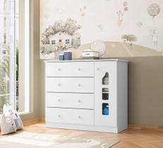 Cômoda Infantil Lívia com 4 Gavetas - Branco