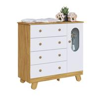 Cômoda Infantil Moveis Peroba Pingo 04 gavetas 01 pt MDF -