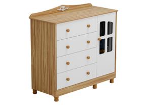 Comoda Infantil Moveis Peroba Provençal Elo 04 gav 01 pt MDF