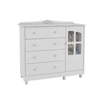 Cômoda Infantil Moveis Peroba Provençal Elo 04 gavetas 01 porta 100% MDF Cômoda Infantil Moveis Peroba Provençal Elo 04 gavetas 01 porta 100% MDF
