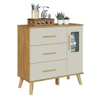 Comoda Infantil Moveis Peroba Sky 03 gavetas 01 porta MDF