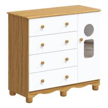Comoda Infantil Moveis Peroba Tedy 04 gavetas 01 porta MDF Comoda Infantil Moveis Peroba Tedy 04 gavetas 01 porta MDF