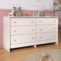 Cômoda Infantil Multimóveis Para Quarto de Bebê com 6 Gavetas, Antitombamento e Design Elegante