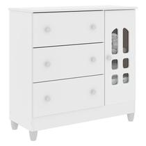 Cômoda Infantil New Selena com Porta Branco Brilho Carolina