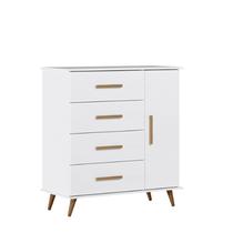 Cômoda Infantil Noah com Porta Branco Acetinado - Peternella Cômoda Infantil Noah com Porta Branco Acetinado - Peternella