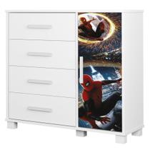 Cômoda Infantil Para Quarto 80cm 4 Gavetas Herói Aranha Z53 - Mpozenato Cômoda Infantil Para Quarto 80cm 4 Gavetas Herói Aranha Z53 - Mpozenato