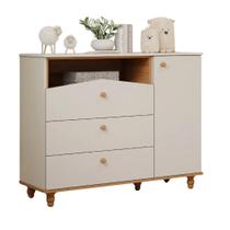 Cômoda Infantil Permobili Casinha Mimo 03 gav 01 porta MDF Cômoda Infantil Permobili Casinha Mimo 03 gav 01 porta MDF