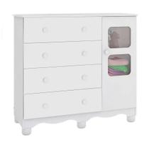 Cômoda Infantil Peroba New Uli 1 Porta 4 Gavetas Cômoda Infantil Peroba New Uli 1 Porta 4 Gavetas