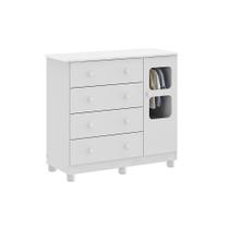Cômoda Infantil Peroba Uli 1 Porta 4 Gavetas Branco Cômoda Infantil Peroba Uli 1 Porta 4 Gavetas Branco