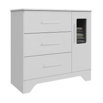 Cômoda Infantil Popy Retrô Plus 1 Porta com Janela e 3 Gavetas - Móveis Peroba