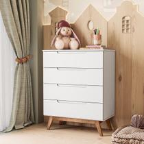Cômoda Infantil Retrô 4 Gavetas Sonhare Branco Cômoda Infantil Retrô 4 Gavetas Sonhare Branco