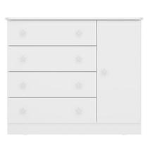 Comoda Infantil Sapateira 1 Porta 4 Gavetas Branco - Fdecor