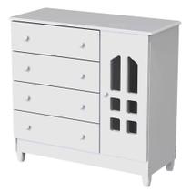 Cômoda Infantil Selena Branco Brilho - Carolina Cômoda Infantil Selena Branco Brilho - Carolina