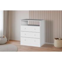 Cômoda Infantil Smim c/ 1 Nicho e 3 Gavetas Branco - Peroba