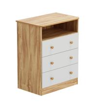 Cômoda Infantil Smim Peroba em 100% MDF Branco com Amêndoa