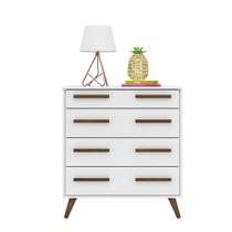 Cômoda Infantil Suspiro Retrô c/ 4 Gavetas Branco - Mercado dos Móveis