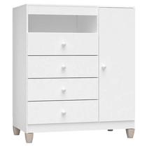 Cômoda Infantil Ternura Baby com Porta Branco Brilho - Incorplac Cômoda Infantil Ternura Baby com Porta Branco Brilho - Incorplac